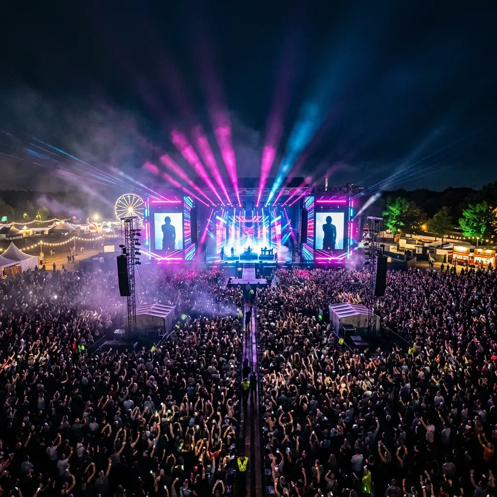 Festival con público disfrutando del evento
