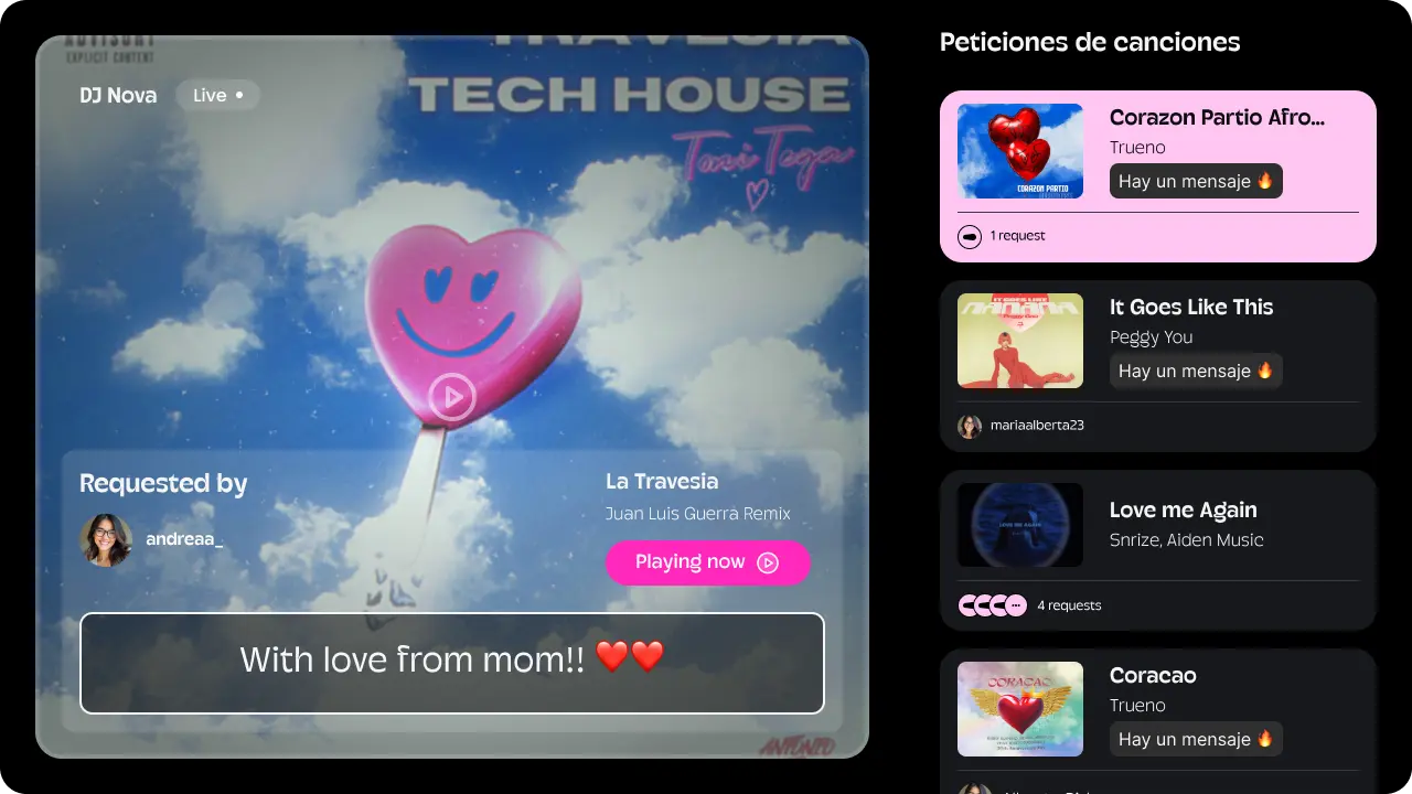 Pantalla de boda con QR, mensajes y fotos moderadas